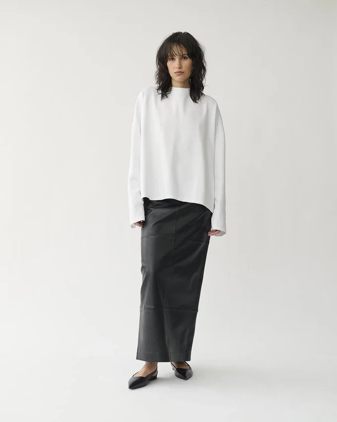 Boxy T-shirt met lange mouwen W