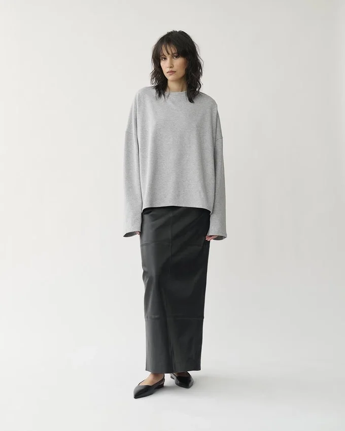 Boxy T-shirt met lange mouwen W