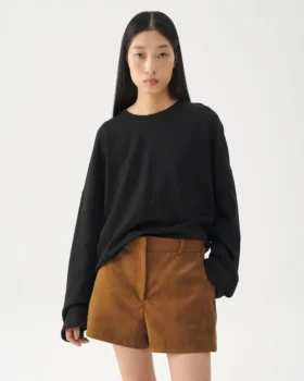 Boxy T-shirt met lange mouwen W