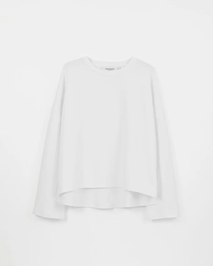 Boxy T-shirt met lange mouwen W