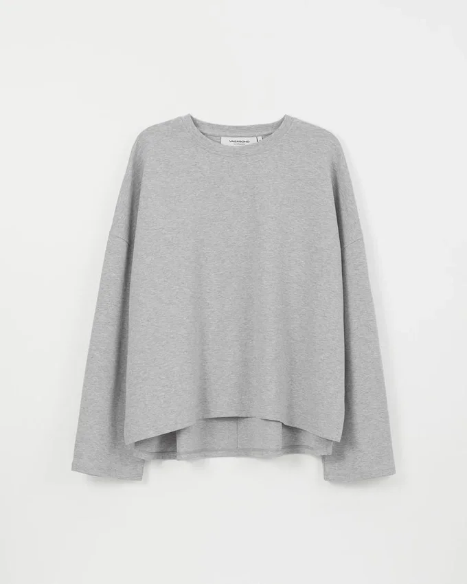 Boxy T-shirt met lange mouwen W