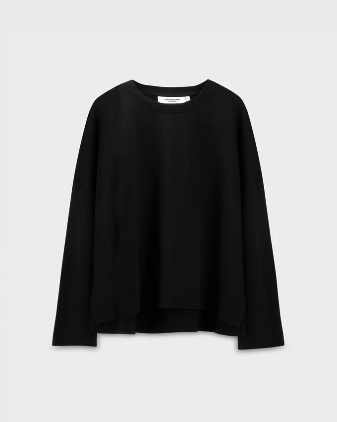 Boxy T-shirt met lange mouwen W