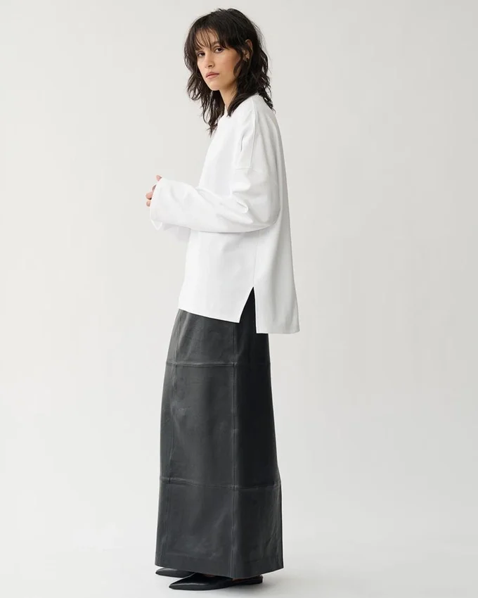 Boxy T-shirt met lange mouwen W