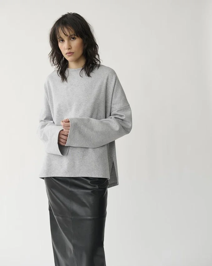 Boxy T-shirt met lange mouwen W
