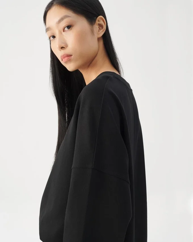 Boxy T-shirt met lange mouwen W